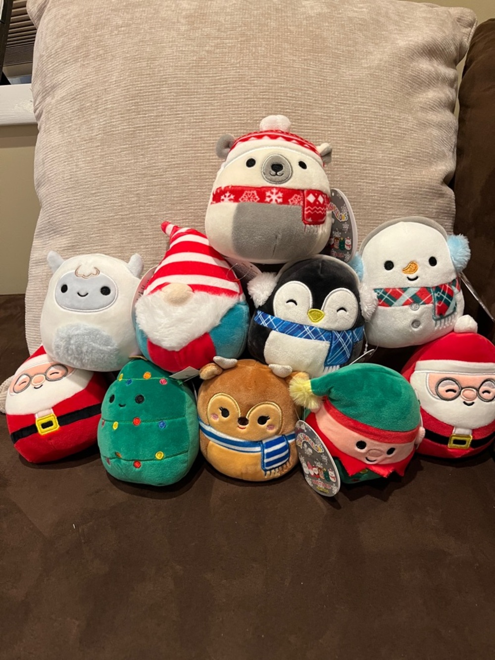 Squishmallows Holiday Plush Bundle - Red, Green, White, Brown, Black, Gray, Blue